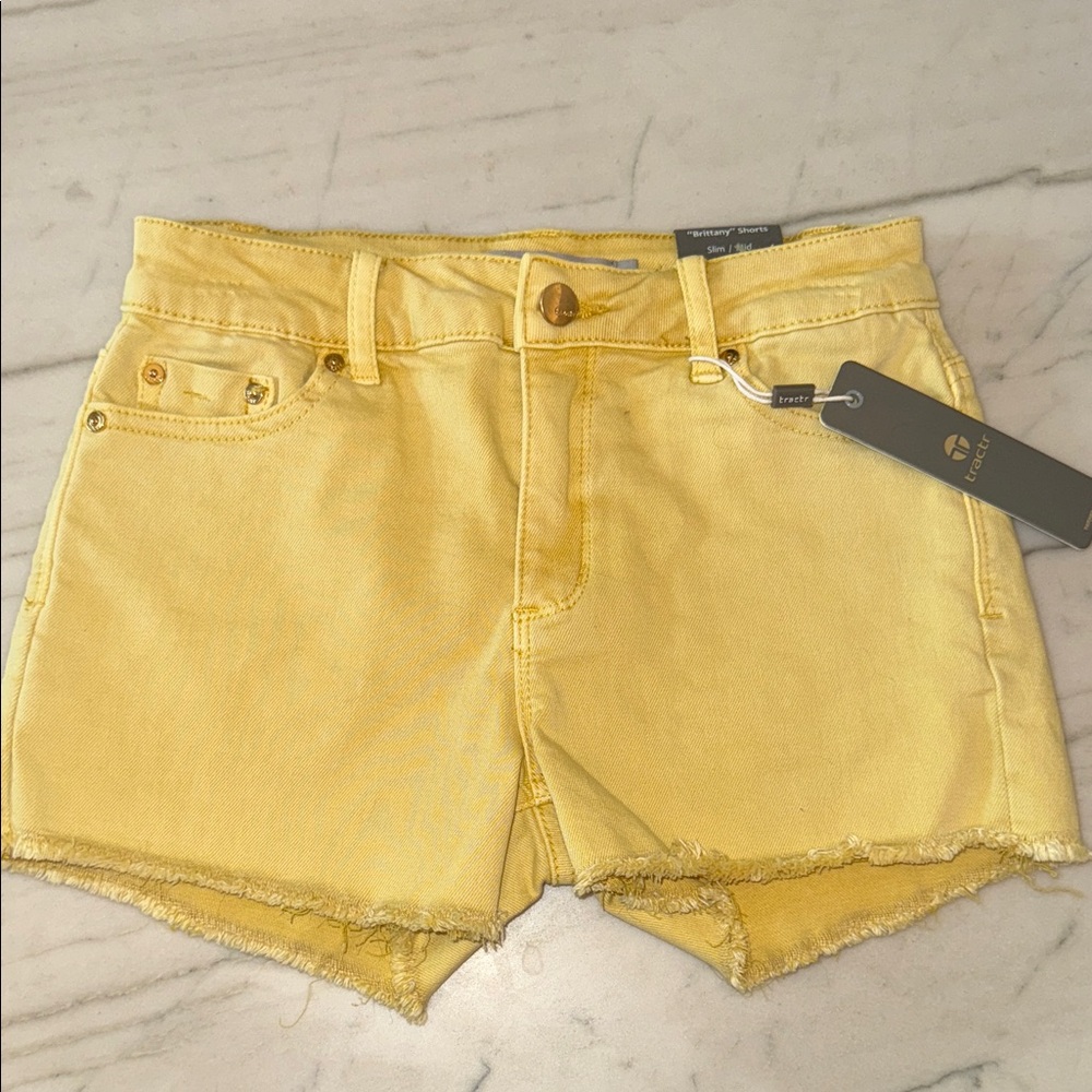 Tractr Yellow Denim Kids Shorts